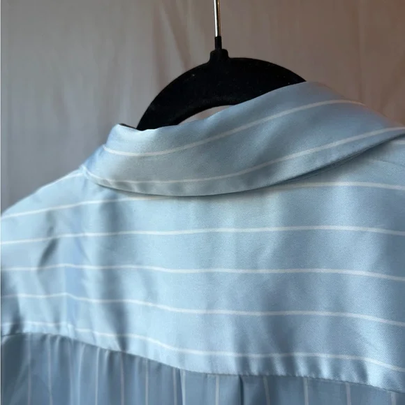 Women’s Light Blue Stripe Button-Up Shirt - Picture 7 of 8